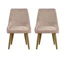 Lot De 2 Fauteuils En Velours "bafia" 80cm Taupe