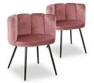 Lot De 2 Chaises Design Velours "agal" 75cm Rose