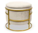 Pouf et Coffre De Rangement "gorin" 43cm Beige