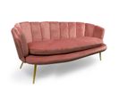 Canapé 3 Places En Velours "dabren" 185cm Rose