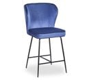 Chaise De Bar Velours Design "elsa" 100cm Bleu