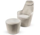 Fauteuil et Repose-pieds "gondal" 99cm Taupe