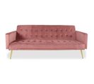 Canapé Convertible Velours "tybio" 175cm Rose