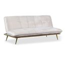 Canapé Convertible En Velours "floran" 182cm Beige