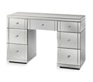 Bureau 7 Tiroirs "ginka" 119cm Transparent et Argent