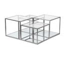 Table Basse Design "leny" 88cm Argent et Transparent