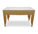 Console En Marbre "zane" 106cm Blanc et Or