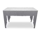 Console En Marbre "zane" 106cm Blanc et Argent