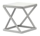 Table D'appoint Design "palamo" 57cm Argent et Blanc