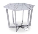 Table De Repas Design "dizazi" 120cm Blanc Et Argent