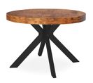 Table Ronde Extensible "zefane" 110-260cm Noir et Noyer