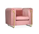 Fauteuil Art Déco En Velours "wardde" 93cm Rose