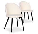 Lot De 2 Chaises Scandinaves "bouclette" 75cm Crème