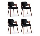 Lot De 4 Chaises Design "aley" 72cm Noir et Noisette