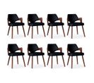 Lot De 8 Chaises Design "aley" 72cm Noir et Noisette