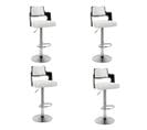 Lot De 4 Chaises De Bar "paddington" 110cm Noir et Blanc