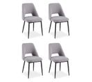 Lot De 4 Chaises Design Bouclette "elfire" Gris