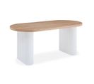 Table Ovale Burundi Avec Pieds Design Style Colonnes Bois Sonoma Et Blanc