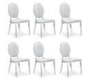 Lot De 6 Chaises Médaillon "tatianna" 90cm Blanc