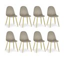 Lot De 8 Chaises En Velours "waynor" 88cm Taupe