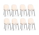 Lot De 8 Chaises Design Bouclette "vincent" 80cm Crème