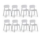 Lot De 8 Chaises Design "tyler" 80cm Gris