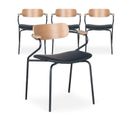 Lot De 4 Chaises Design "lexi" 74cm Noir