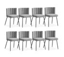 Lot De 8 Chaises Design Bouclette "irina" 79cm Gris