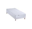 Ensemble Matelas Mousse Accueil Latex 3 Zones Initialbi Confort + Sommier 90x190 Blanc