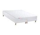 Ensemble Matelas Mousse Accueil Latex 3 Zones Initialbi Confort + Sommier 2x80x200 Blanc