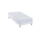 Ensemble Matelas Mousse Haute Resilience Accueil Latex 3 Zones Essence +sommier 90x190 Blanc