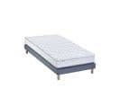 Ensemble Matelas Mousse Haute Resilience Accueil Latex 3 Zones Essence +sommier 90x190 Bleu Denim