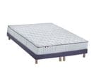 Ensemble Matelas Ressorts + Memoire De Forme Odyssee + Sommier 2x90x200 Bleu Denim