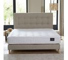 Ensemble Clarte + Tête De Lit Capitonnee Matelas Latex Naturel Beige 140x190cm