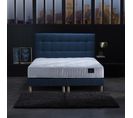 Ensemble Comete + Tete De Lit Capitonnee Matelas Ressorts Ensaches Bleu Marine 160x200cm