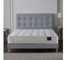 Ensemble Comete + Tete De Lit Capitonnee Matelas Ressorts Ensaches Bleu Ciel 160x200cm