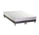 Ensemble Matelas Ressorts Astre + Sommier 2x80x200cm Gris Chine