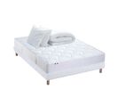 Pack Astre Matelas Ressorts + Sommier + Couette + Oreillers 140 X 190 Blanc