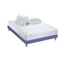 Pack Astre Matelas Ressorts + Sommier + Couette + Oreillers 140 X 190 Bleu Denim