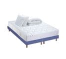 Pack Astre Matelas Ressorts + Sommier + Couette + Oreillers 2x80 X 200 Bleu Denim