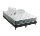 Ensemble Matelas Ressort 7 Zones Hygge + Sommier + Couette + Oreillers 2x90 X 200 Cm Noir