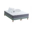 Ensemble Matelas Ressort 7 Zones H.30cm + Sommier + Couette + Oreillers Max 180x200 Vert