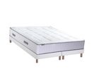 Ensemble Matelas Ressort 7 Zones + Mémoire De Forme + Sommier Bellagio 2 2x80 X 200 Cm Blanc