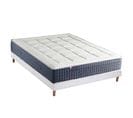 Ensemble Matelas Ressort 7 Zones + Mémoire De Forme + Sommier King Style 140 X 190 Cm Blanc