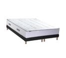 Ensemble Matelas Ressort 7 Zones + Mémoire De Forme + Sommier Bellagio 2 2x80 X 200 Cm Noir