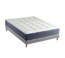 Ensemble Matelas Ressort 7 Zones + Mémoire De Forme + Sommier King Style 140 X 190 Cm Gris Chiné