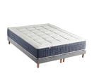 Ensemble Matelas Ressort 7 Zones + Mémoire De Forme + Sommier King Style 2x80 X 200 Cm Gris Chiné