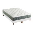 Ensemble + Matelas Ressort 7 Zones Face Hiver/eté Différente Hygge 2x80 X 200 Cm Blanc