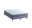 Ensemble Matelas Ressort 7 Zones H.30cm + Sommier Max 2x80 X 200 Cm Bleu Denim