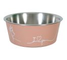 Ecuelle Antidérapante Rose Pour Chiens Love Dog 400 Ml